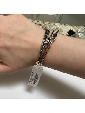 NWT Charming Charlie $13 Gold Tone Costume Bangle Bracelets